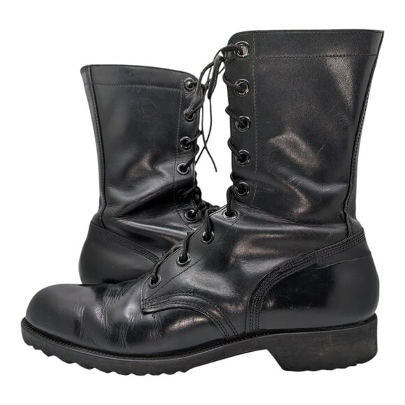 Genesco Mens 9N Black Leather Combat Vintage 1968 Military Work Boots Goth Punk main image 12